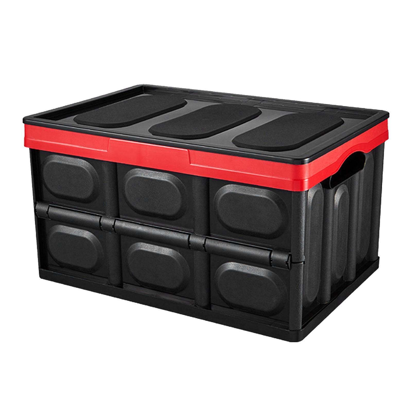 Car Trunk Storage Box Foldable Organizer Large Capacity ABS Case for Home Garage Black 39x26.5x22cm black