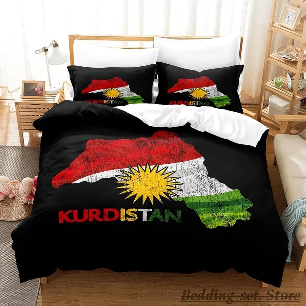 Kurdistan Flag Bedding Set Single Twin Full Queen King Size Bed Set Adult Kid Bedroom Duvetcover Sets parure de lit Bed 70x133cm 2pcs