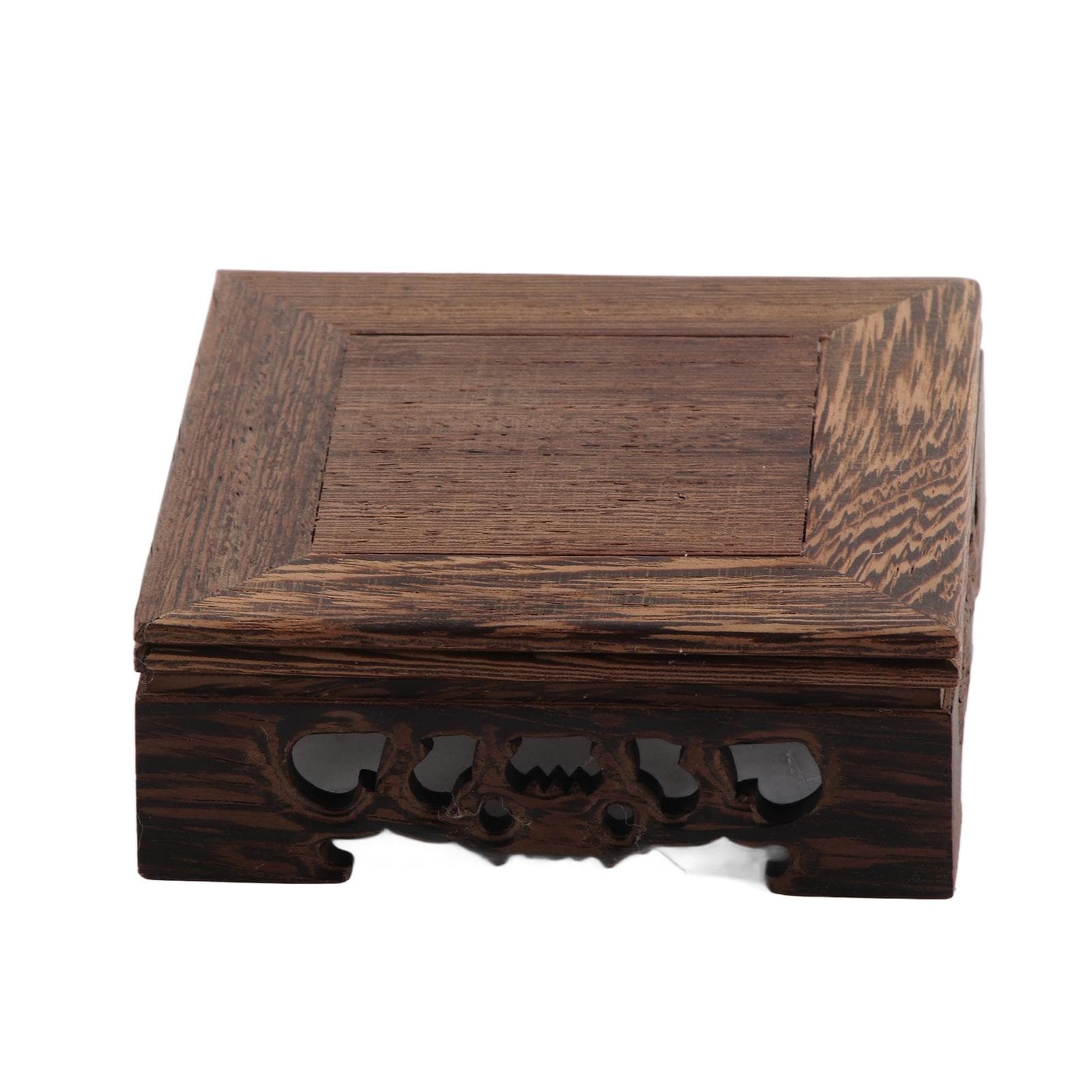 Buddha Statue Ornament Base Wooden Flower Pot Stand Durable Square Vase Fish Tank Display Tray