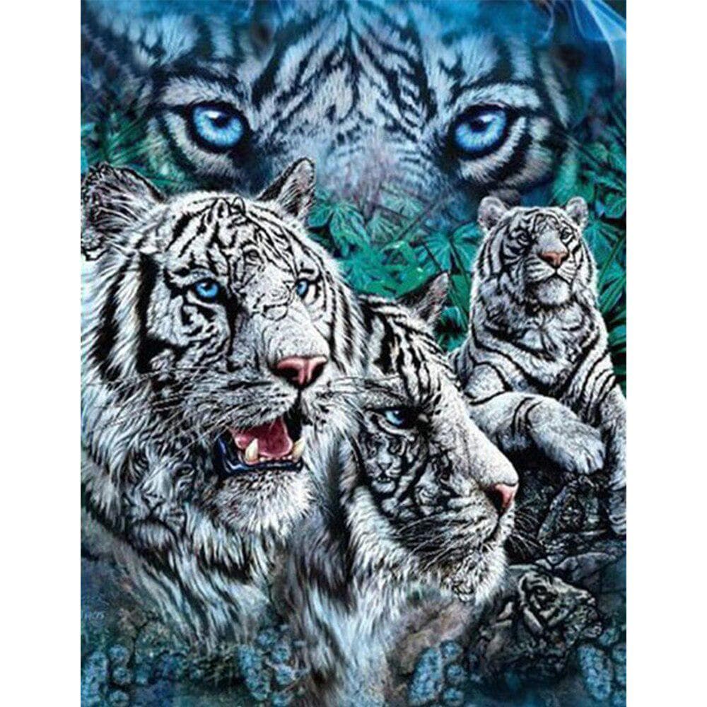 5d Diamond Painting Animal Tiger King of The Forest Full Round Embroidery 20X30CM
