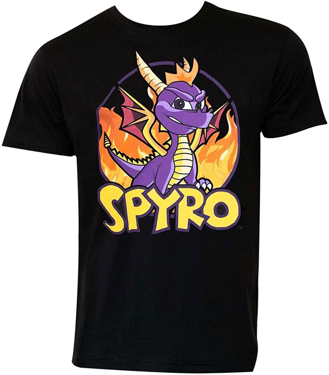 Spyro The Dragon Fire Adult T-Shirt X Large Black XXL