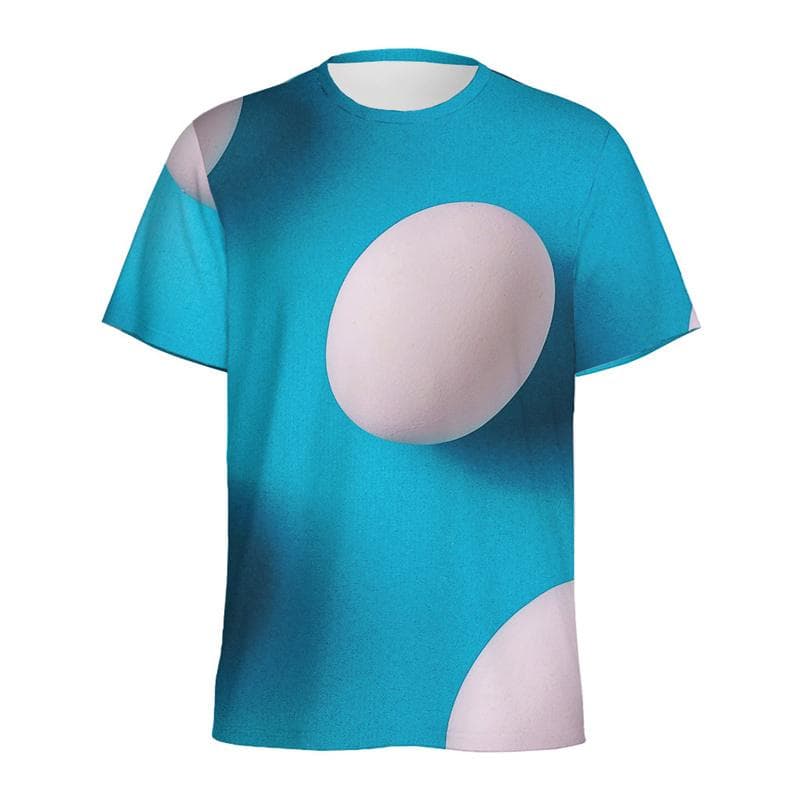 Multi Color Eggs 3D Printed T Shirt For Men Womens Kids Cartoon Fried Egg Graphic Tees Tops Short Sleeves Round Neck T-shirt 2XL