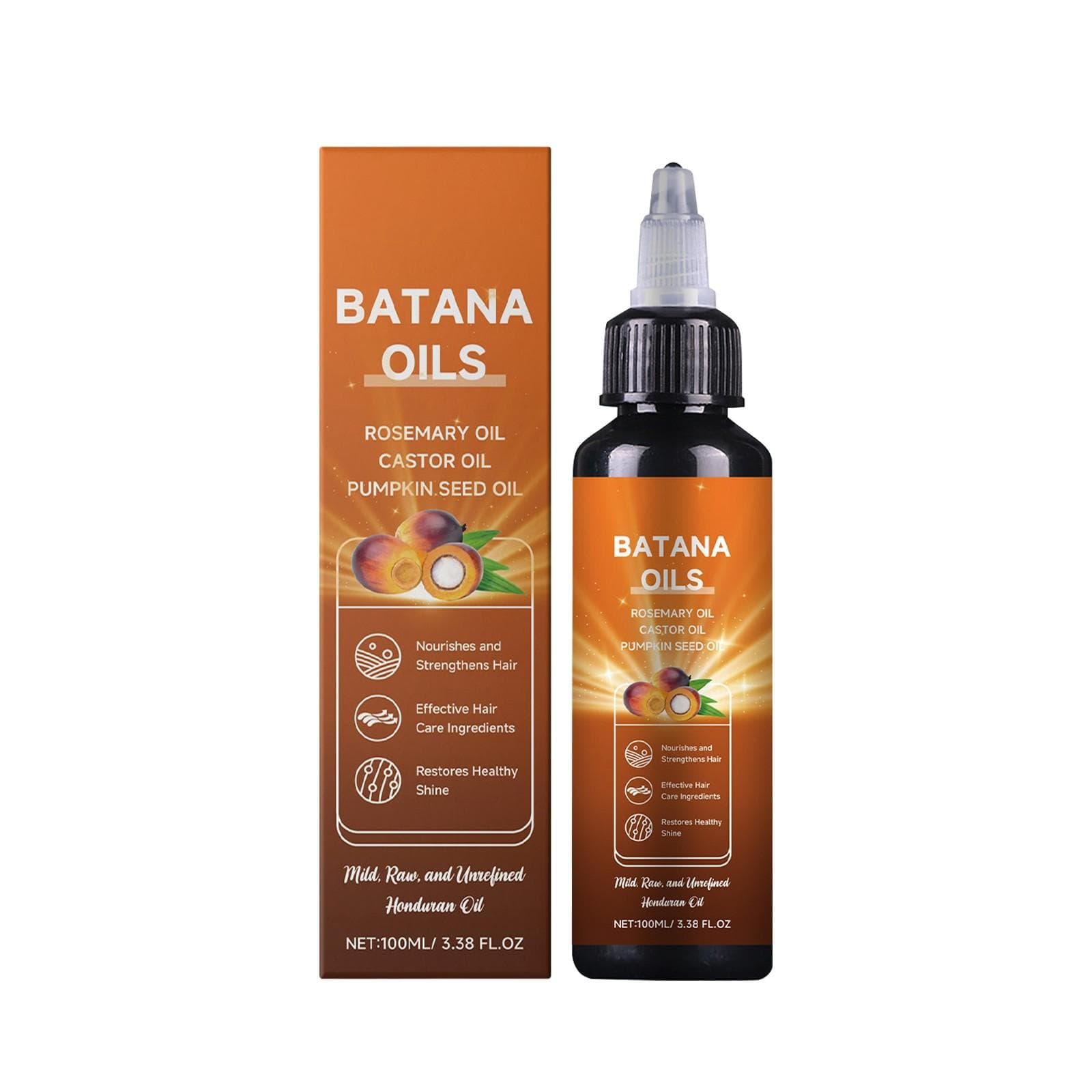 Batana Hair Nourishing Oil Nourishes, Strengthens, And Promotes Healthy Hair 100ml orange