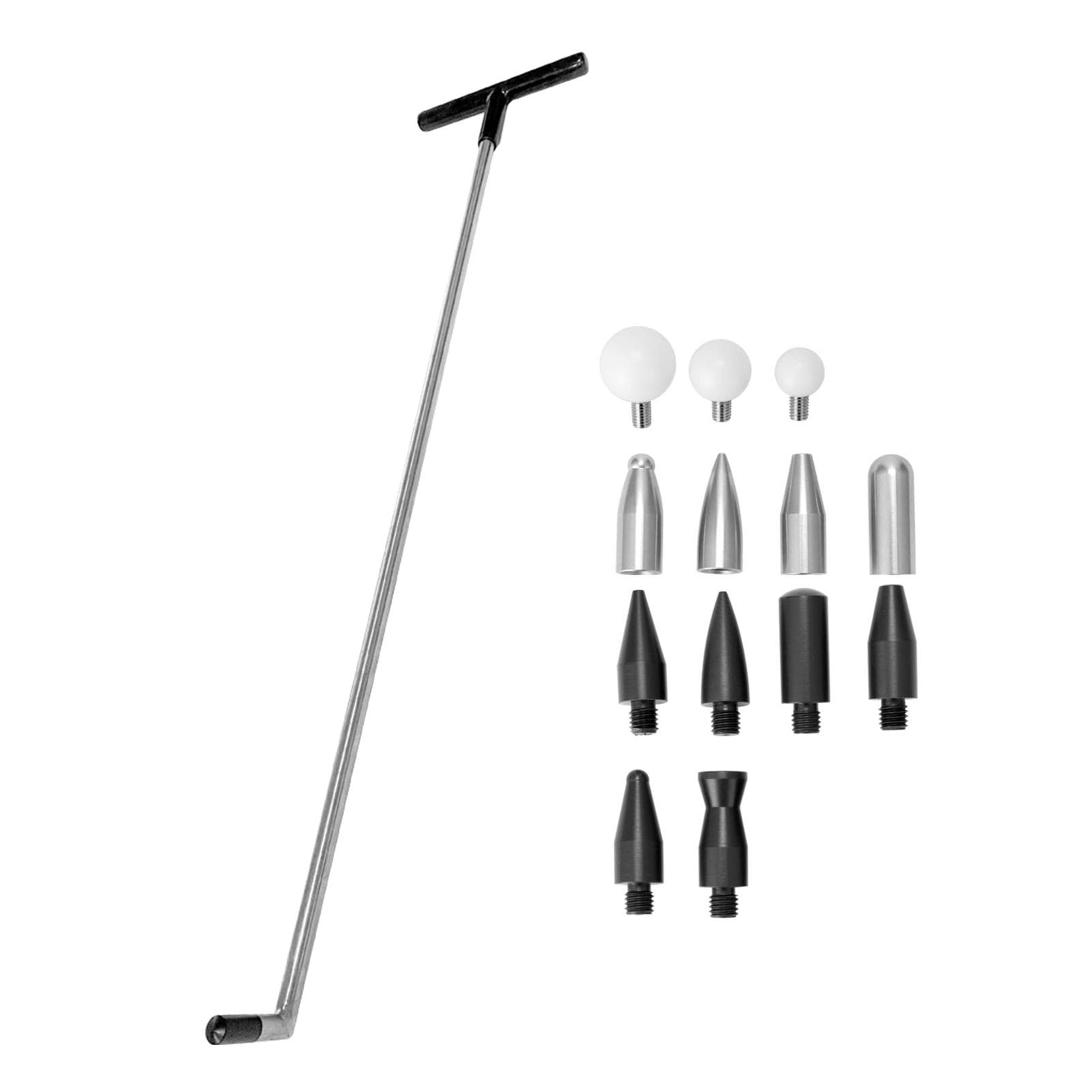 Dent Removal Rod Crowbars Car Body Paintless Dent Repairs Tool Kit with Multiple Replacement Heads Type3