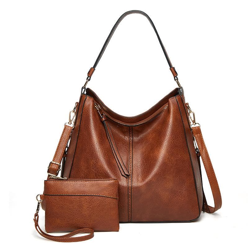 Retro Women's Bag Women's Bag Europe and America Tote Bag Fashion One-shoulder Oblique Span Female Bun Female Bag brown