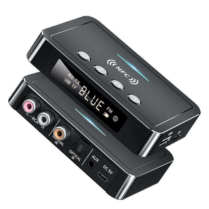 2022 New Product NFC Bluetooth Receiver 5.0 Bluetooth Transmitter FM Three-in-One Bluetooth Adapter black