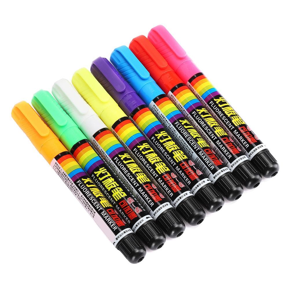 Liquid Chalk Pen Highlighter Fluorescent Blackboard Pen Erasable Colorful Marker