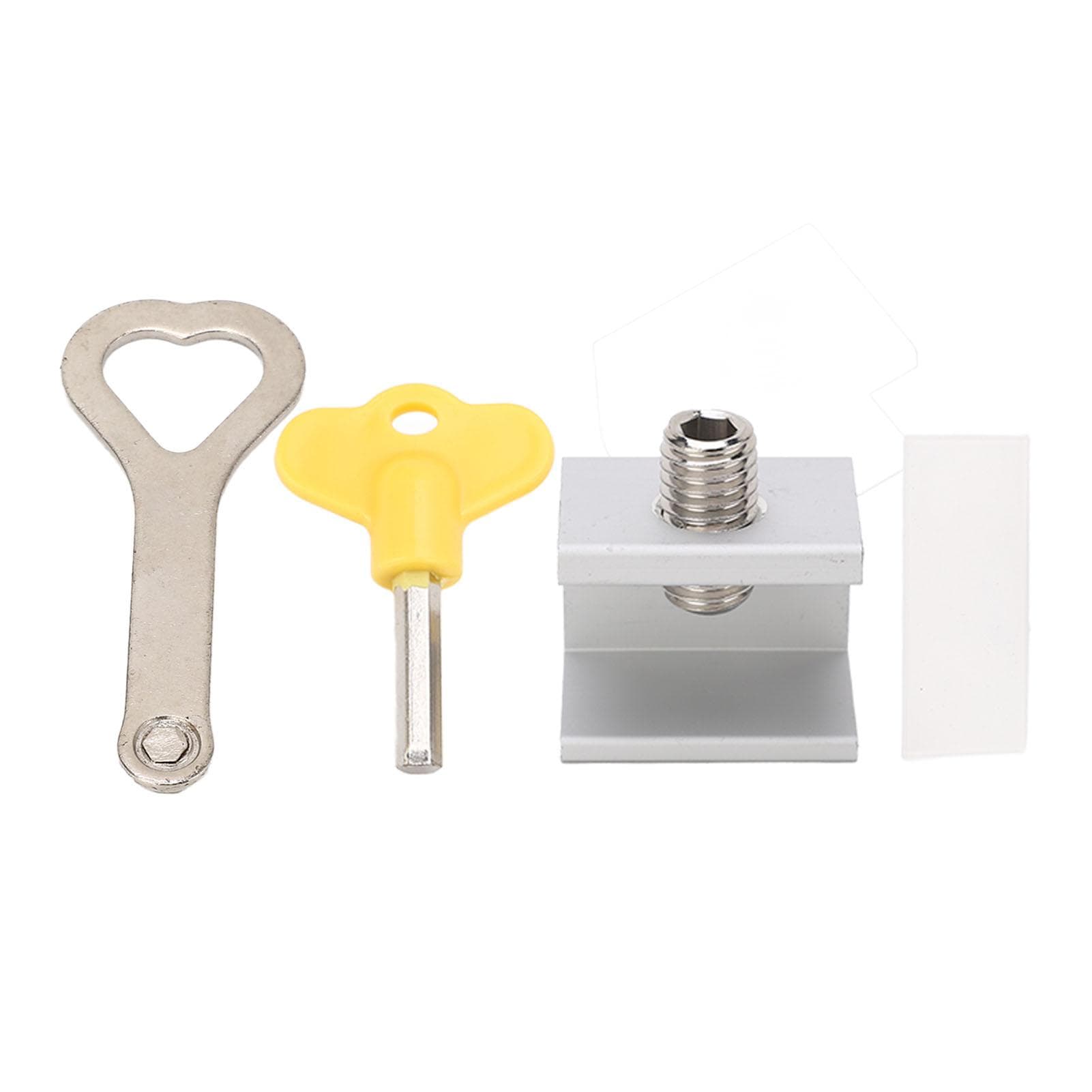 4 Set Sliding Window Lock Door Limit Stopper Aluminum Alloy with 1 Key for Safety