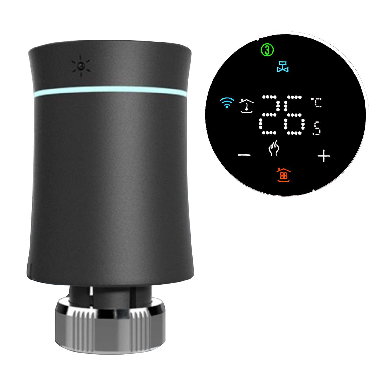 BRT-100 Smart Radiator Thermostat for Air Conditioner and Radiator WiFi Thermostat with APP Control black