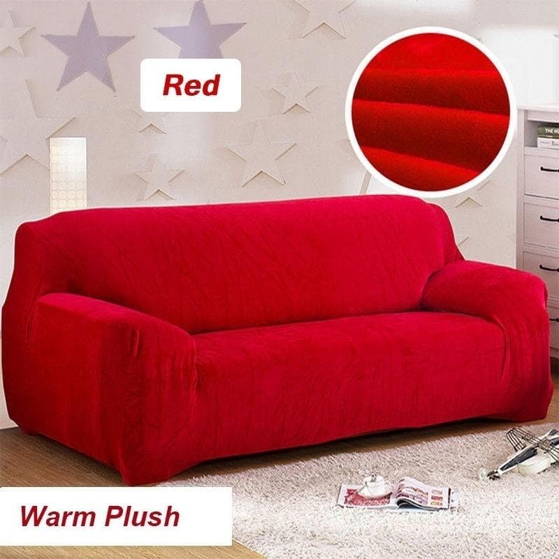 1 2 3 4 Seater Soft Stretch Chair Sofa Covers Couch Cover Elastic Slipcover Protector one seat(90-140cm) red