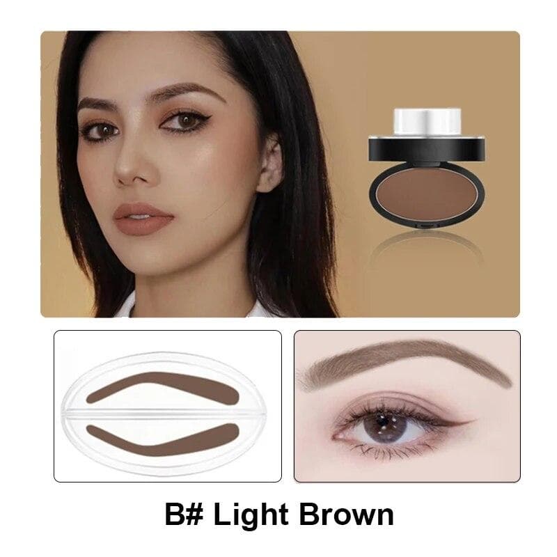 Eyebrow Powder Stamp Tint Stencil Kit Cosmetics Professional Makeup Waterproof Eye Brow Stamp Eyebrow Enhancers Stencil Kit type B light brown