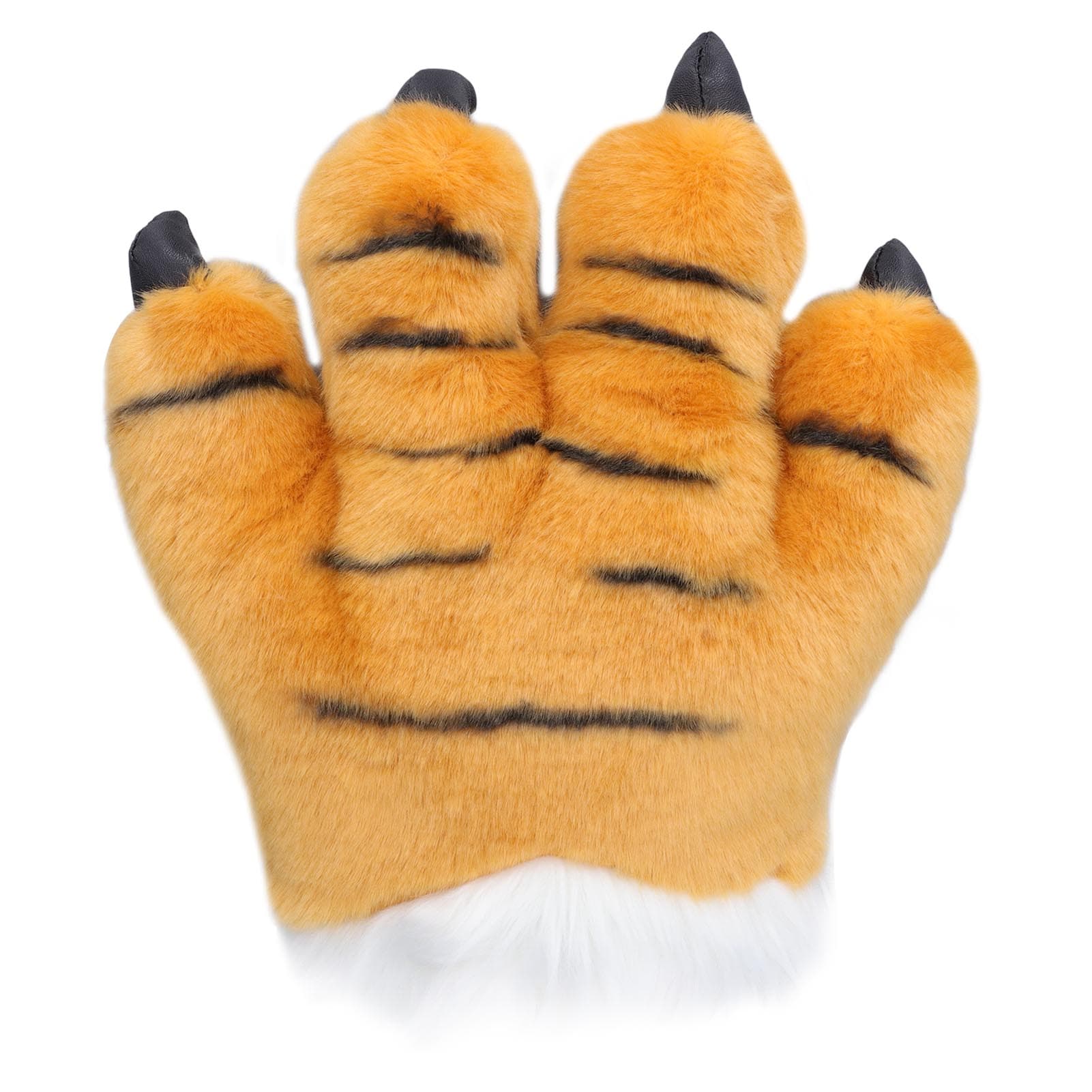 Simulation Animal Claw Gloves Cute Tiger Claw Plush Gloves Werewolf Costume GlovesYellow yellow