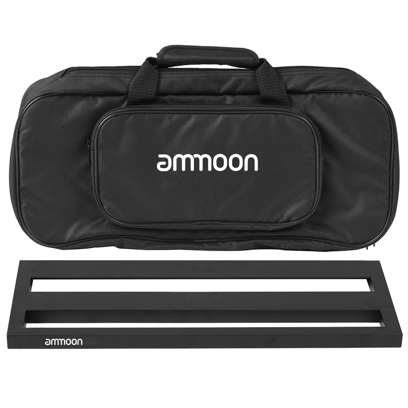 ammoon DB-2 Guitar Pedal Board Aluminum Alloy Pedalboard Set with Carrying Bag Tapes Strap black