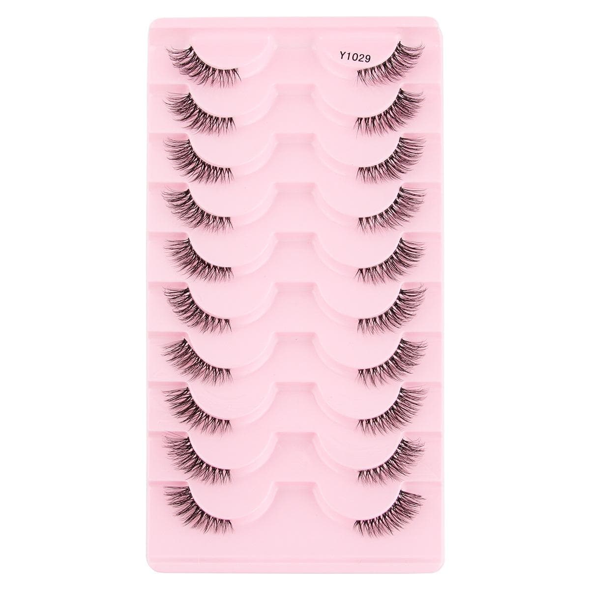 False Eyelashes, 10 Pairs/Box Mini Cute Super Short Half Eye Lashes With Thin And Transparent Stems, Lengthened End, Natural Curly Appearance Y1029