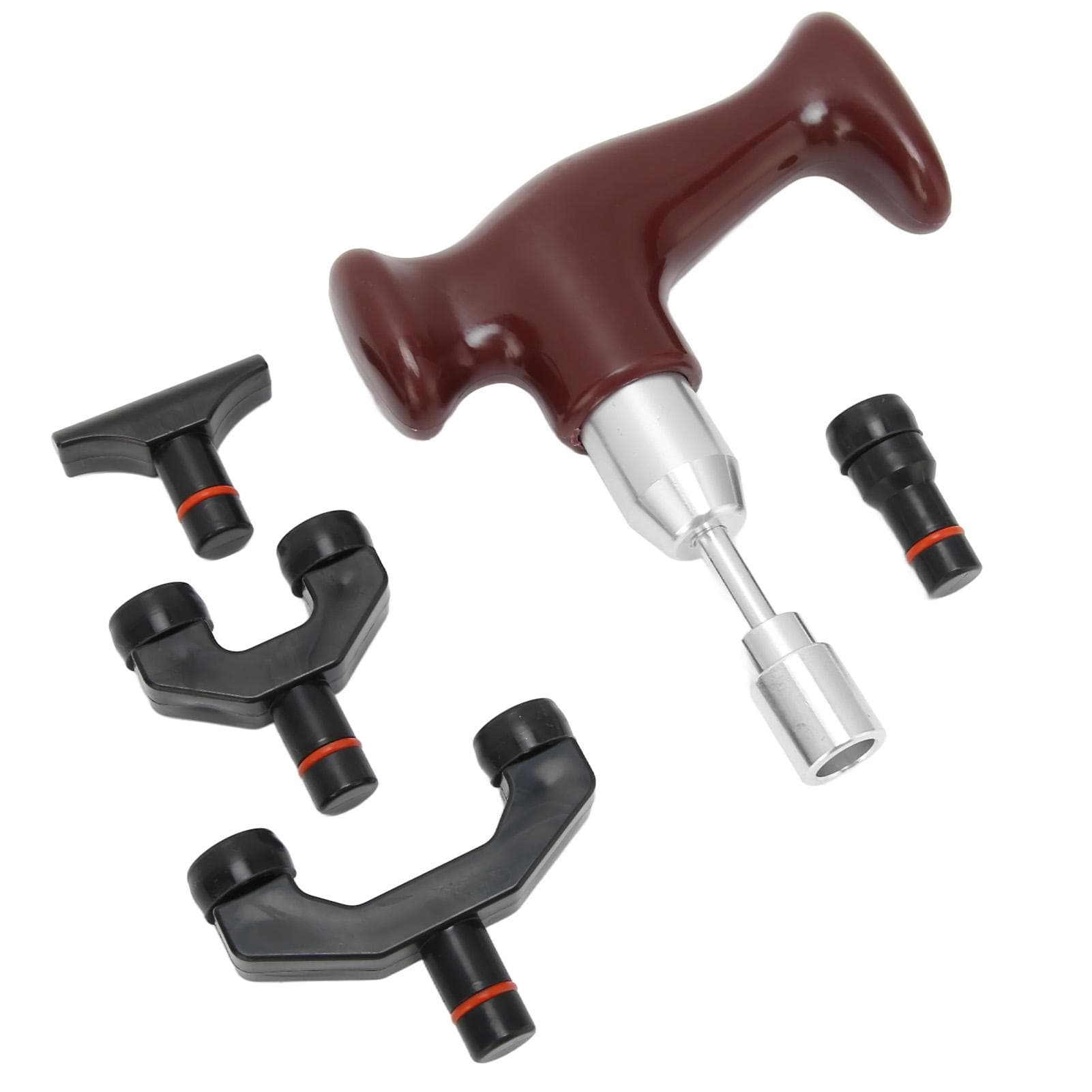 T Shape Deep Tissue Massage Tool Ergonomic Pain Relief Muscle Massage Gun for Legs ArmGrey red