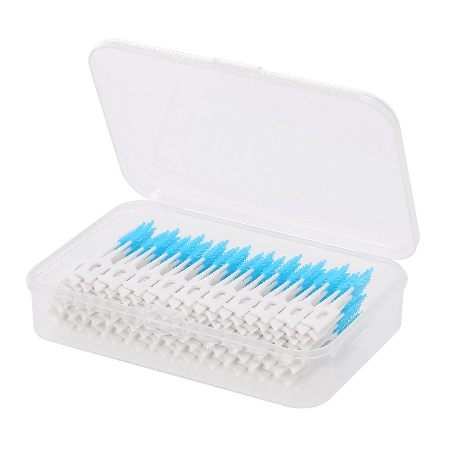 160pcs Double-ended Toothpick Soft Silicone Tooth Picks Dental Floss Interdental Brush Teeth Stick Dental Hygiene Tools blue