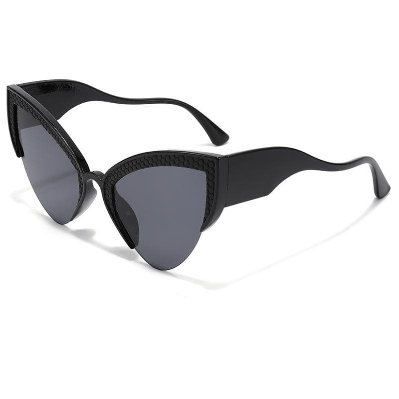 Luxury Sexy Semi Rimless Gradient Cat Eye Women Sunglasses Vintage Leopard Print Punk Trendy UV400 as picture