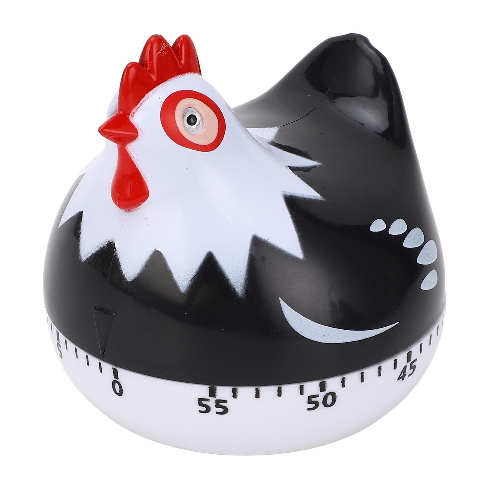 Kitchen Chicken Pattern Baking Timer Cute Shape 60min Mechanical Countdown Reminder for Cooking black