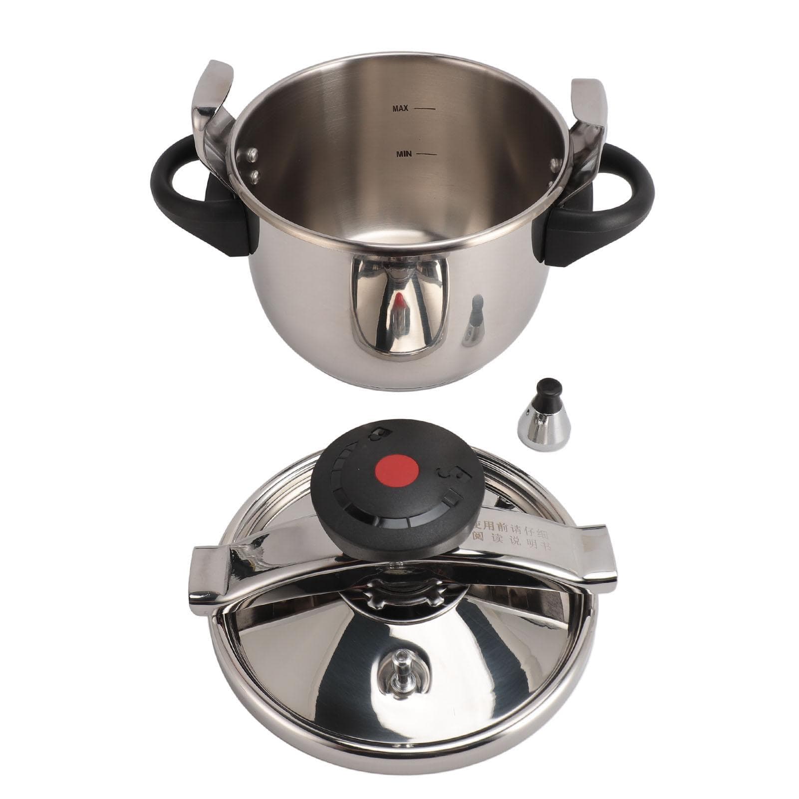 Stainless Steel Mini Pressure Cooker 3L 55KPA High Pressure Pot Compatible with Gas Induction L
