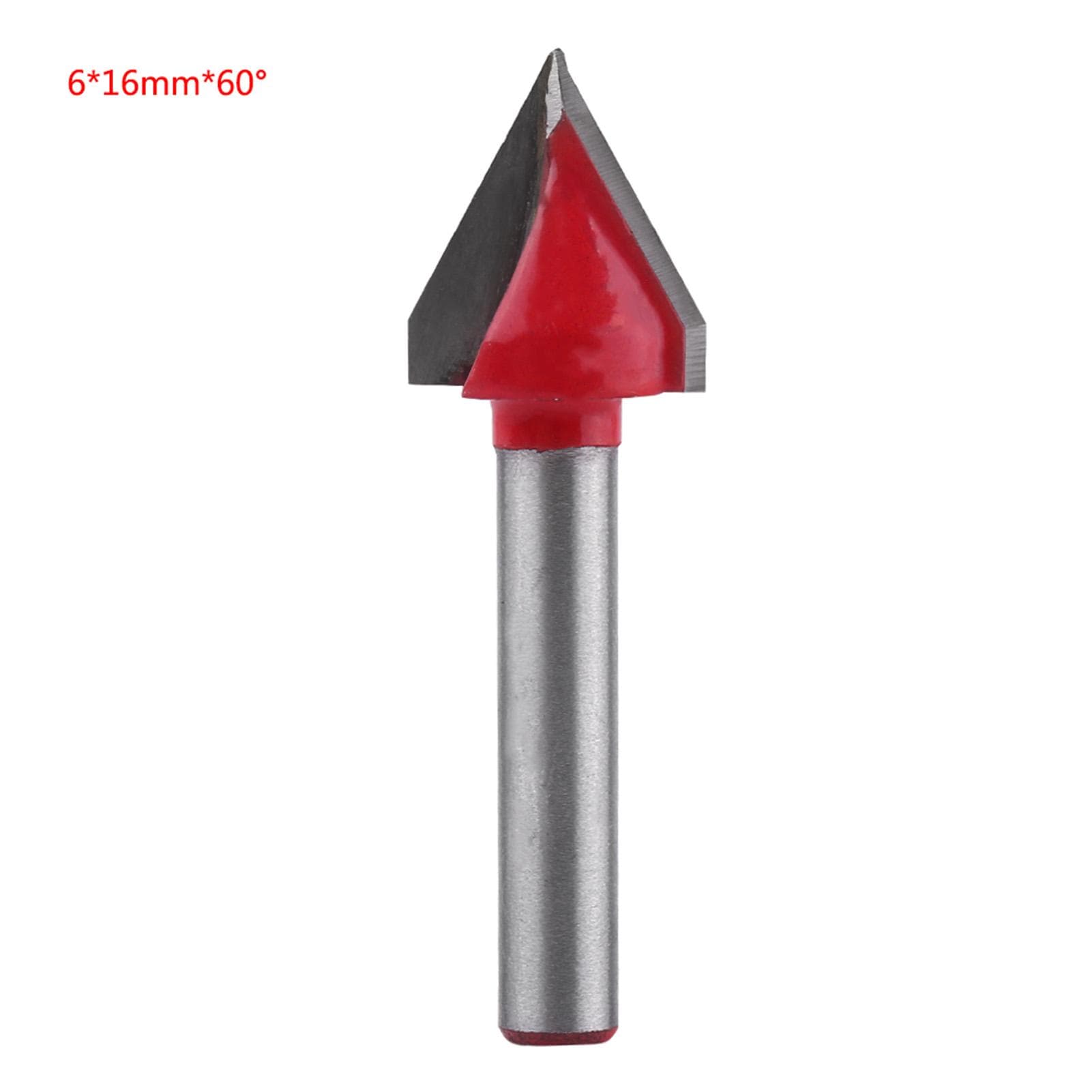 Tungsten Steel Woodworking CNC Router Bit of Sharpness VGroove Cutting Tool 6mm Shaft (6*16mm*60 degrees )
