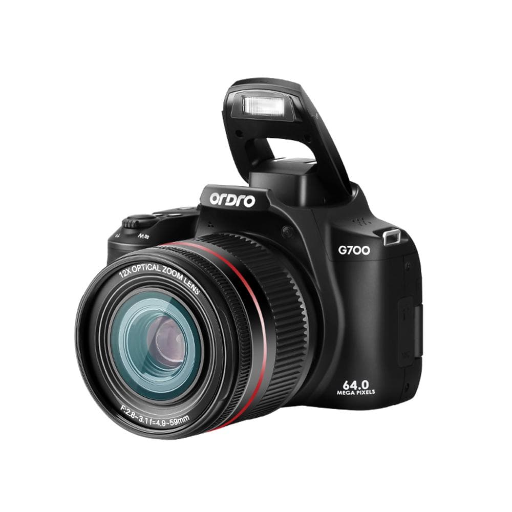 ORDRO G700 4K Digital Camera WiFi Digital Video Camera Camcorder 64MP 3.0 Inch IPS Screen 12X black