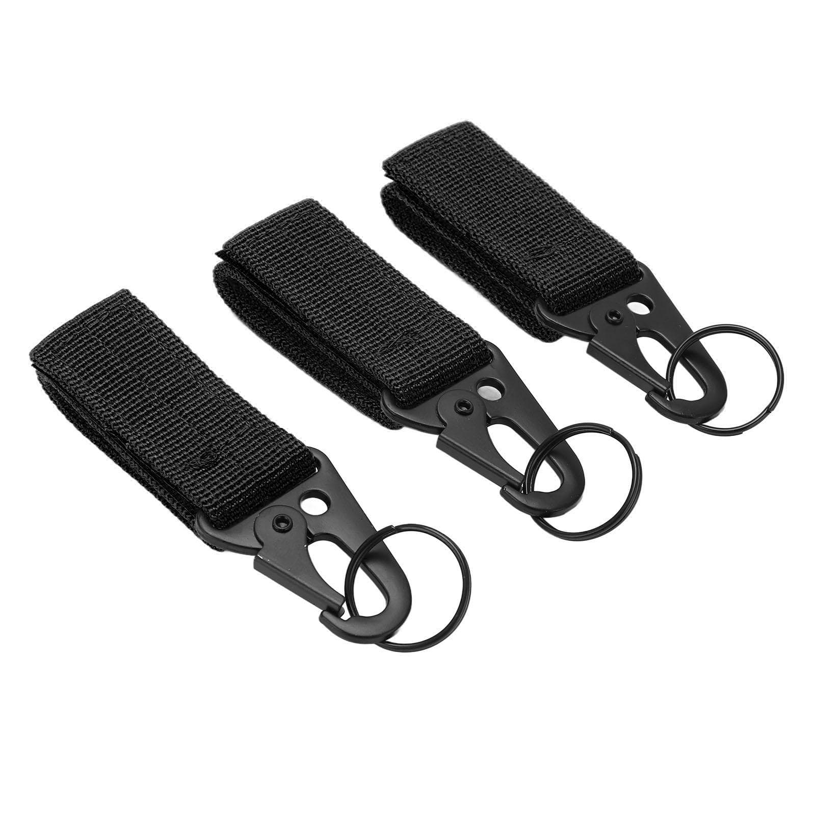 3pcs Climbing Carabiner Adhesive Design Durable Wearable Compact Portable Practical Camping Tools black