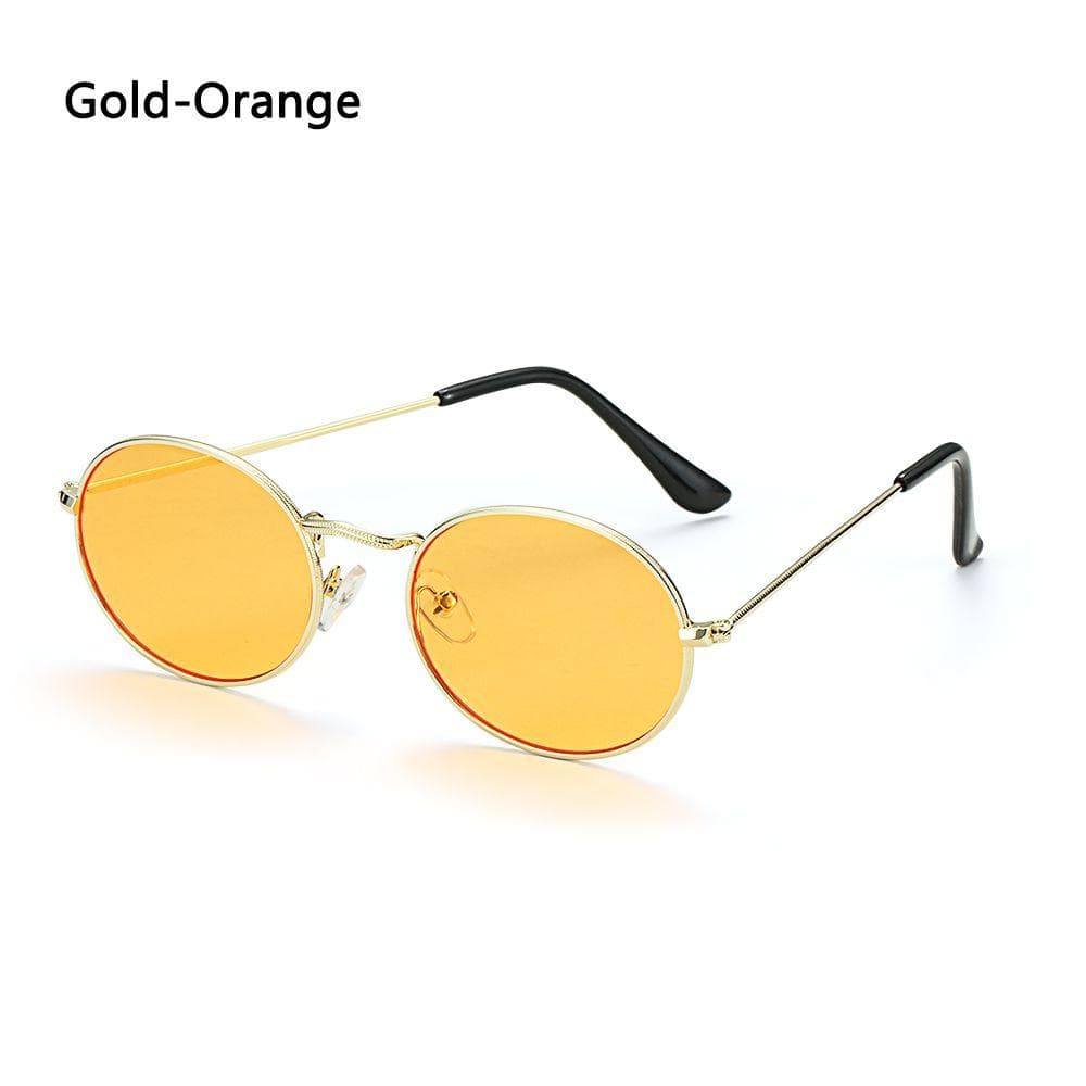 Unisex Steampunk Metal UV400 Oval Sunglasses Gradient Mirror Lens Stylish Sun Shades for Men Women