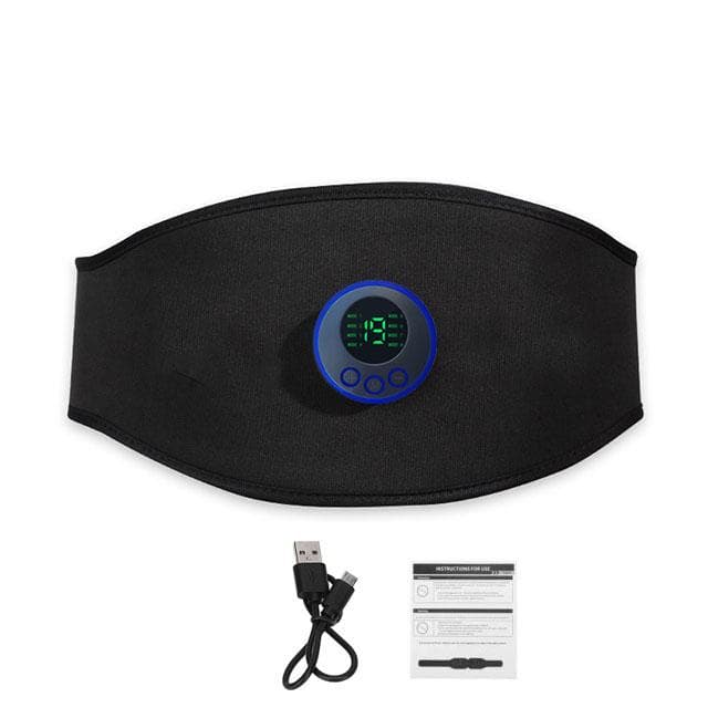Vibration Body Slimming Belt Electronic Abdominal Muscle Stimulator Toner Smart Sport Fitness Belt Massager Back Waist Support black