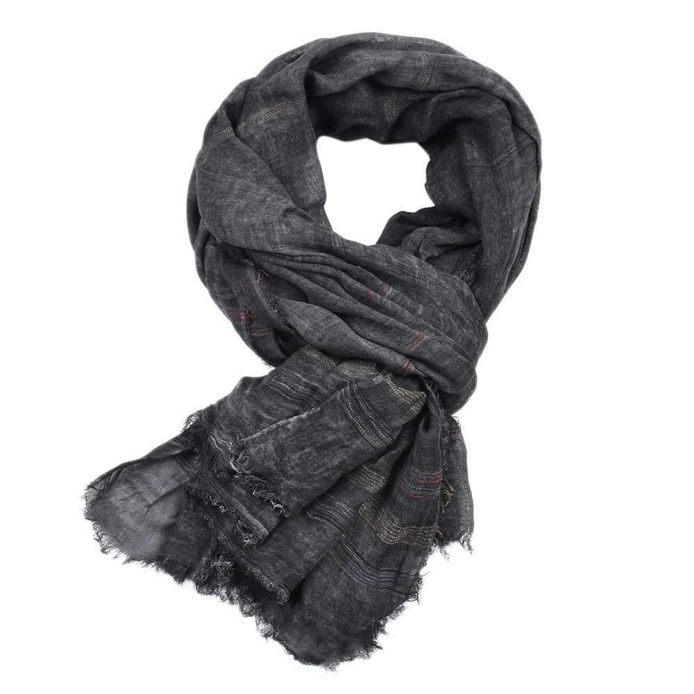 European and American Winter Men Scarf Cotton Linen Yarn-dyed Striped Men's Scarves Tassel Long Shawl Bufanda Male Accessories