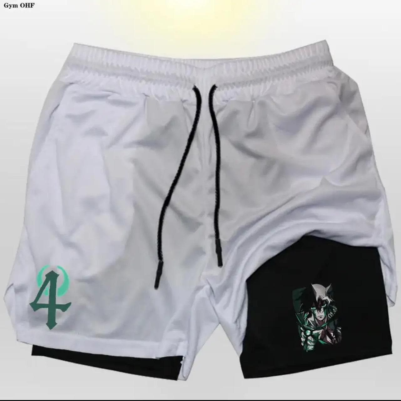 Anime Print Summer New Style Men's Double Layer Shorts Fitness Sports Beach Casual Pants 3XL