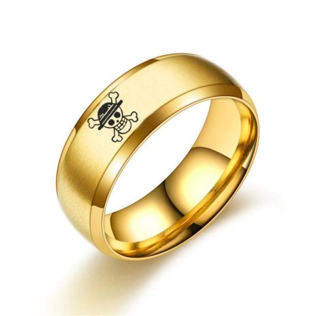 2023 One Piece Ring Anime Stainless Steel Rings For Men Straw Hat Luffy Pirates Men 'S Rings Bague Heren Ghibli Rings 7 gold