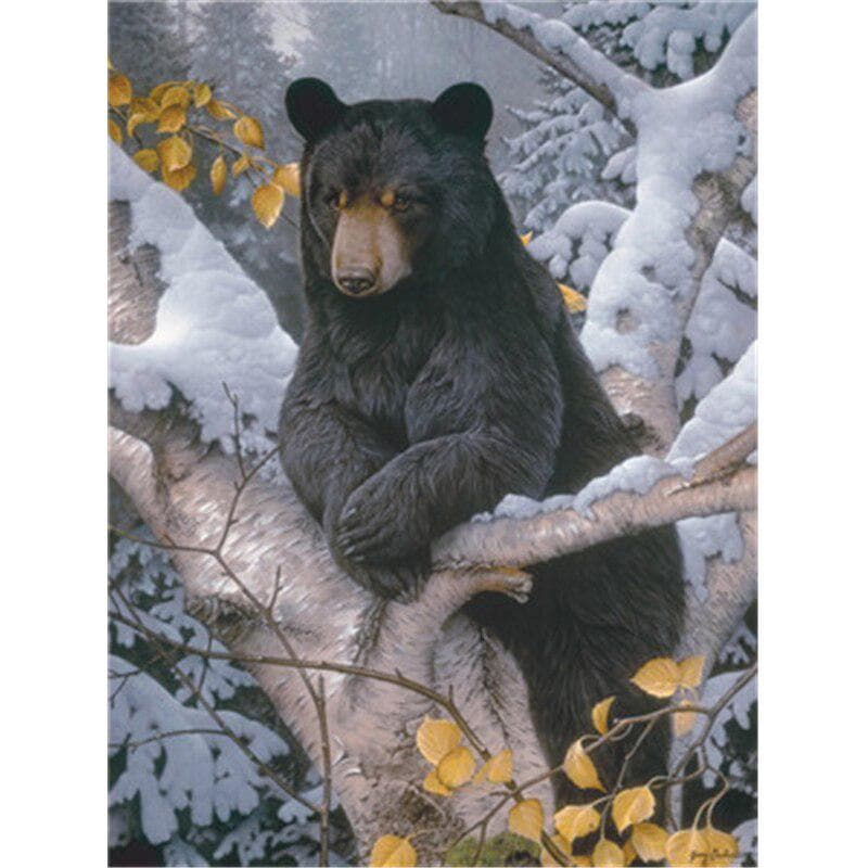 Pictures Animals Oil Painting By Numbers Bear Kits Drawing Canvas DIY Winter Hand Painted Home Decor 20X30CM