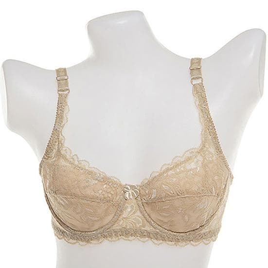 Women's Fashion Sexy Lace Deep V Push Up Shaping Padded Brassiere Bras S apricot