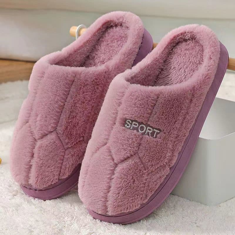 Men's Cotton Slippers for Indoor Use Thick Soled Warm and Non Slip with Added Fleece Slippers for Women In Winter 40-41