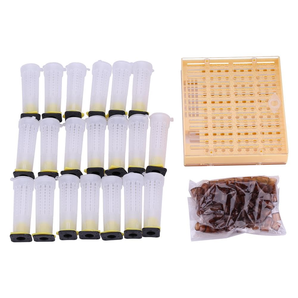 Queen Rearing Cup Kit Bee Cultivating Tool Plastic Beekeeping Box Cage Set
