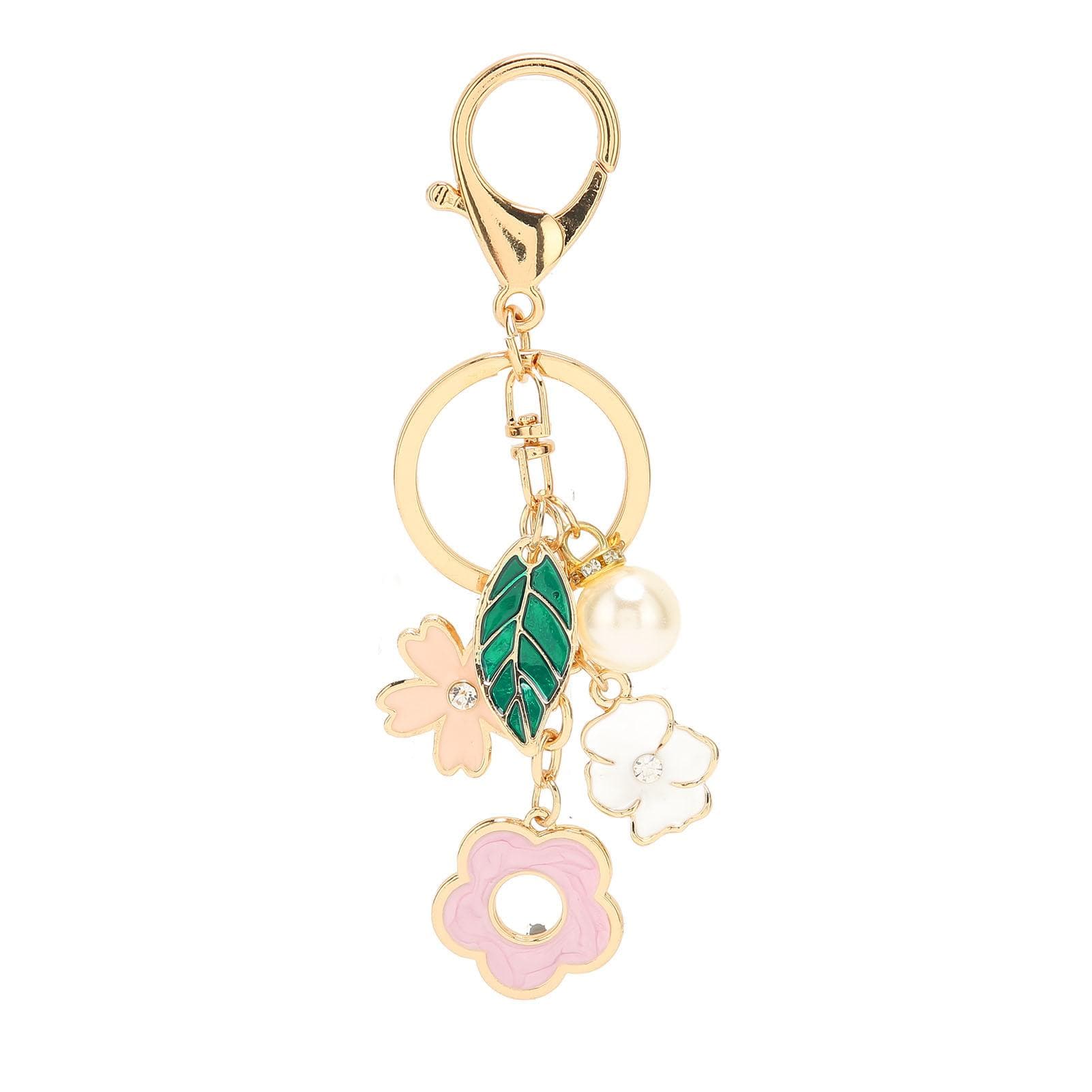 Flower Keychain Cute Car Key Ring Accessories Zinc Alloy Bag Pendant for Women Girls
