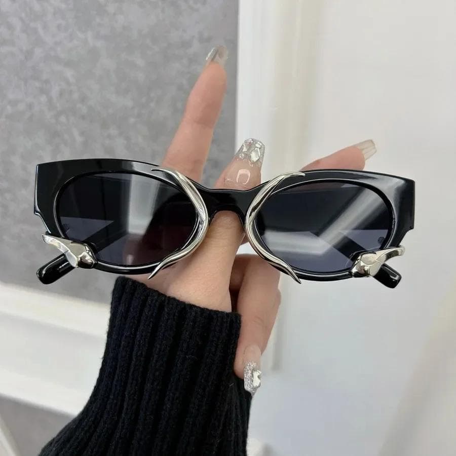 Fashion Cat Eye Sunglasses Women Men Vintage Mirror Lens Stylish Sun Glasses Female Male Personality Colors UV Protection Other