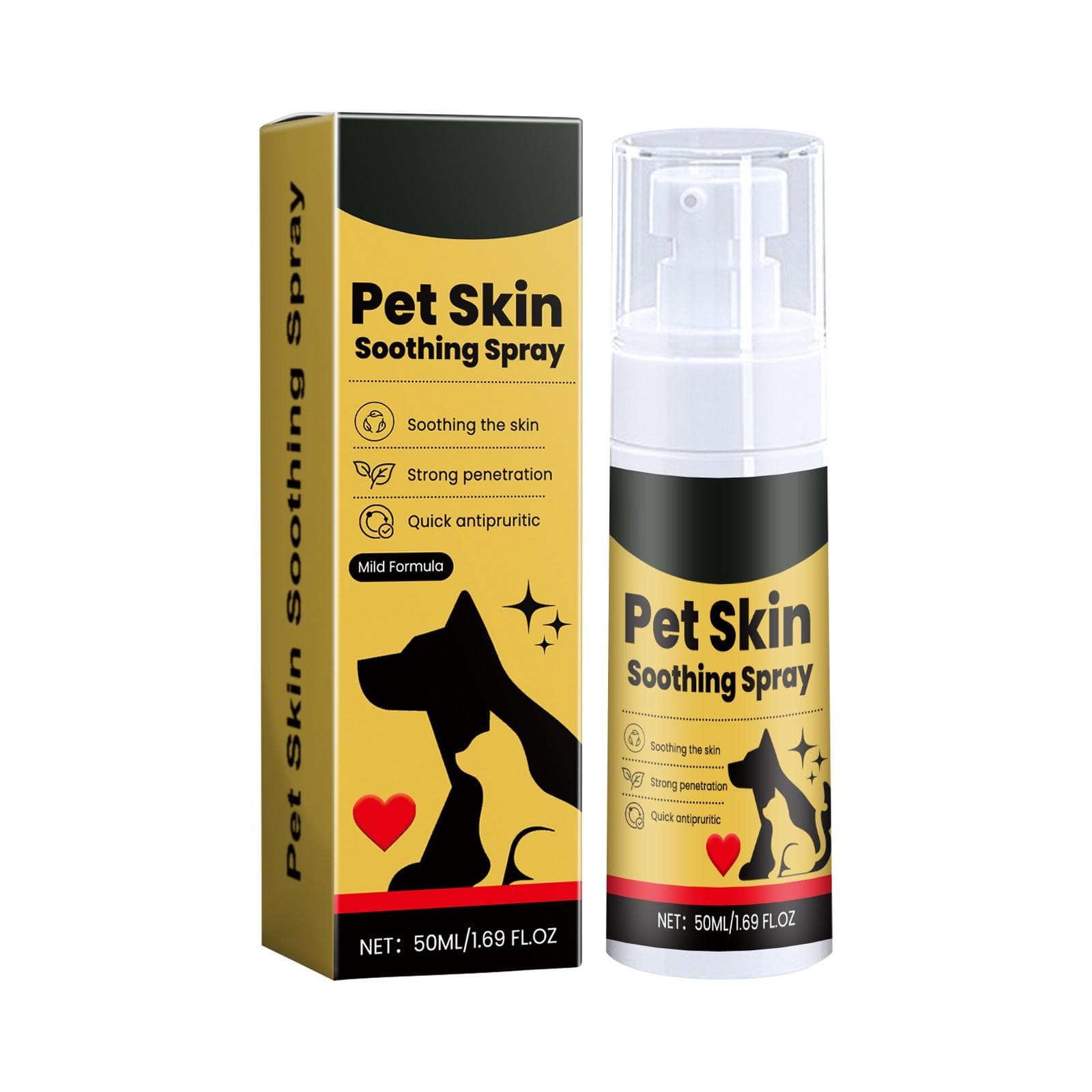 Pet Skin Spray Dog & Cat Skin Care Spray, Soothing Spray Cleansing & Softening Skin, Soothing Anti-Itch Care Spray Nourishing Spray,50ML