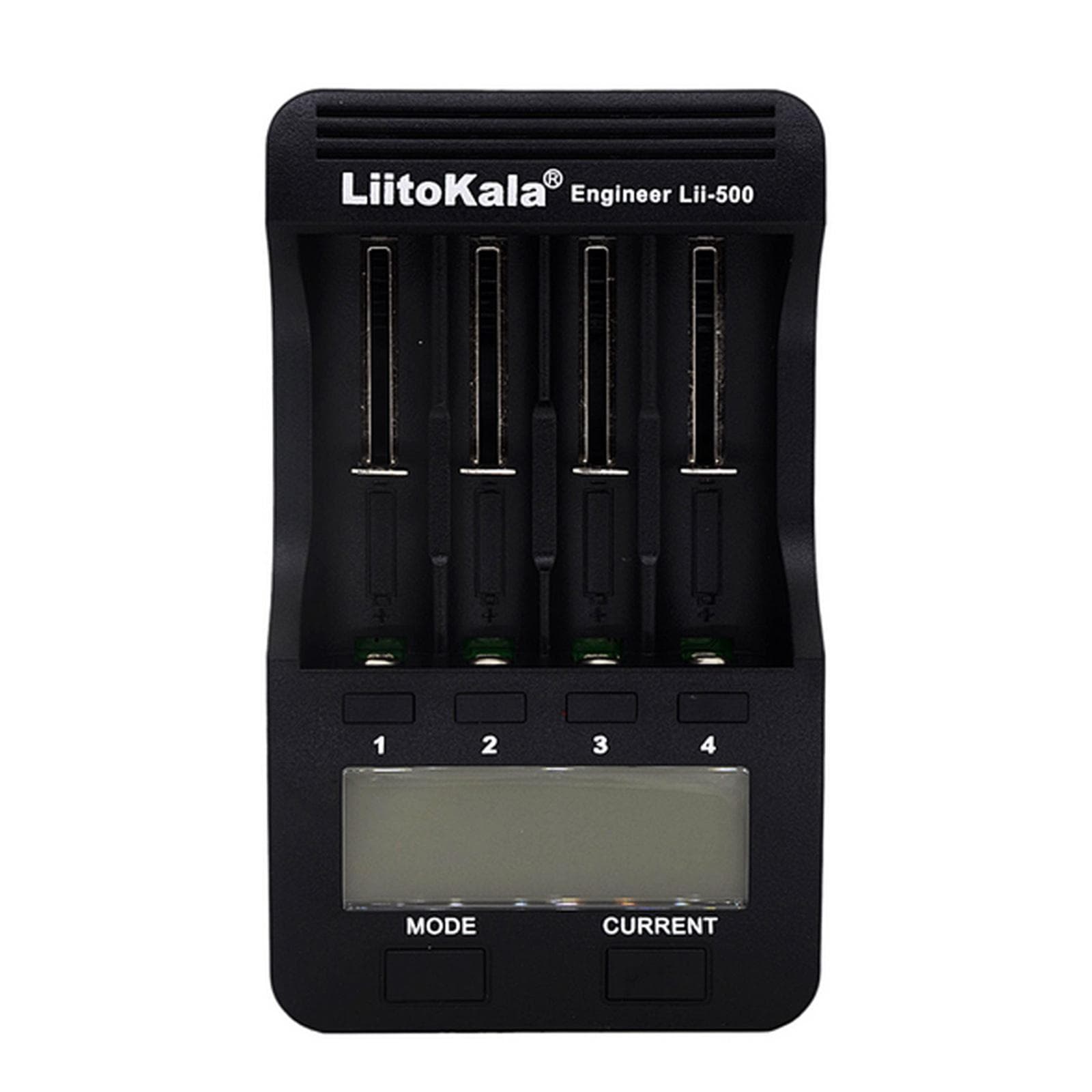 LiitoKala Lii-500 Intelligent Battery Charger Smart Charger w/ 4 Battery Slots LCD Display for EU Plug black