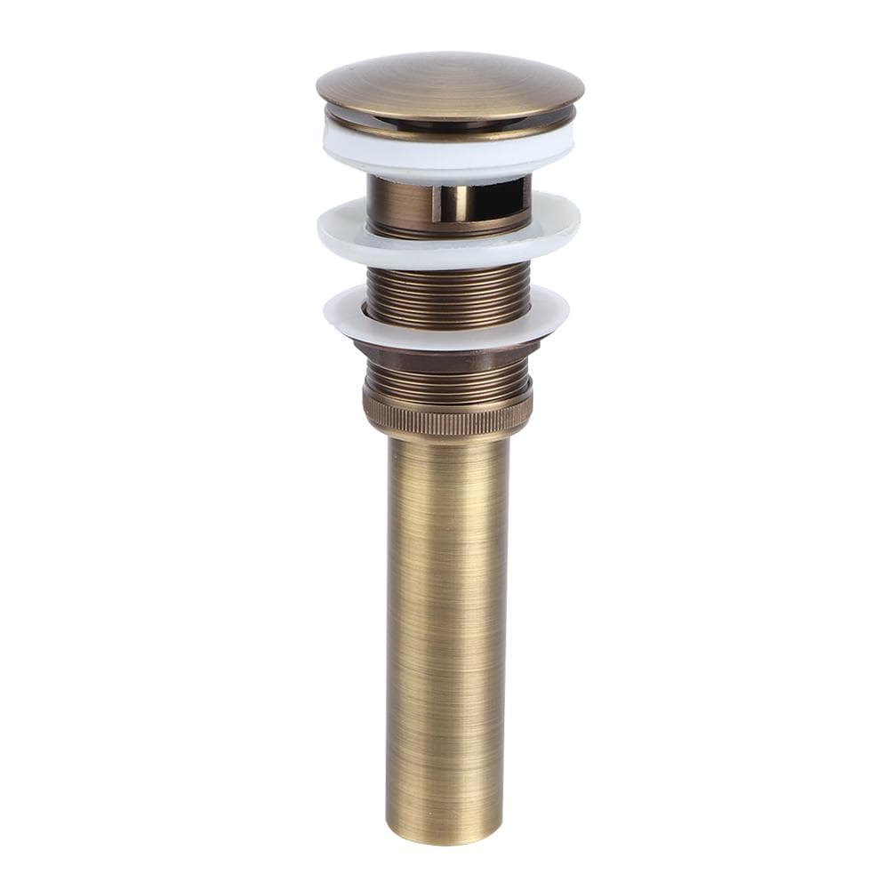 Press Type Elegant Style Brass Basin Popup Drain Stopper with Overflow Bathroom Accessory