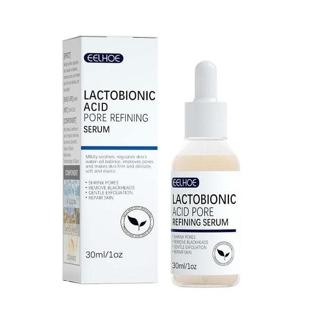 Lactobionic Acid Pore Shrink Face Serum Hyaluronic Acid Moisturizing Nourish Smooth Pores Repair Essence Firm 30ml