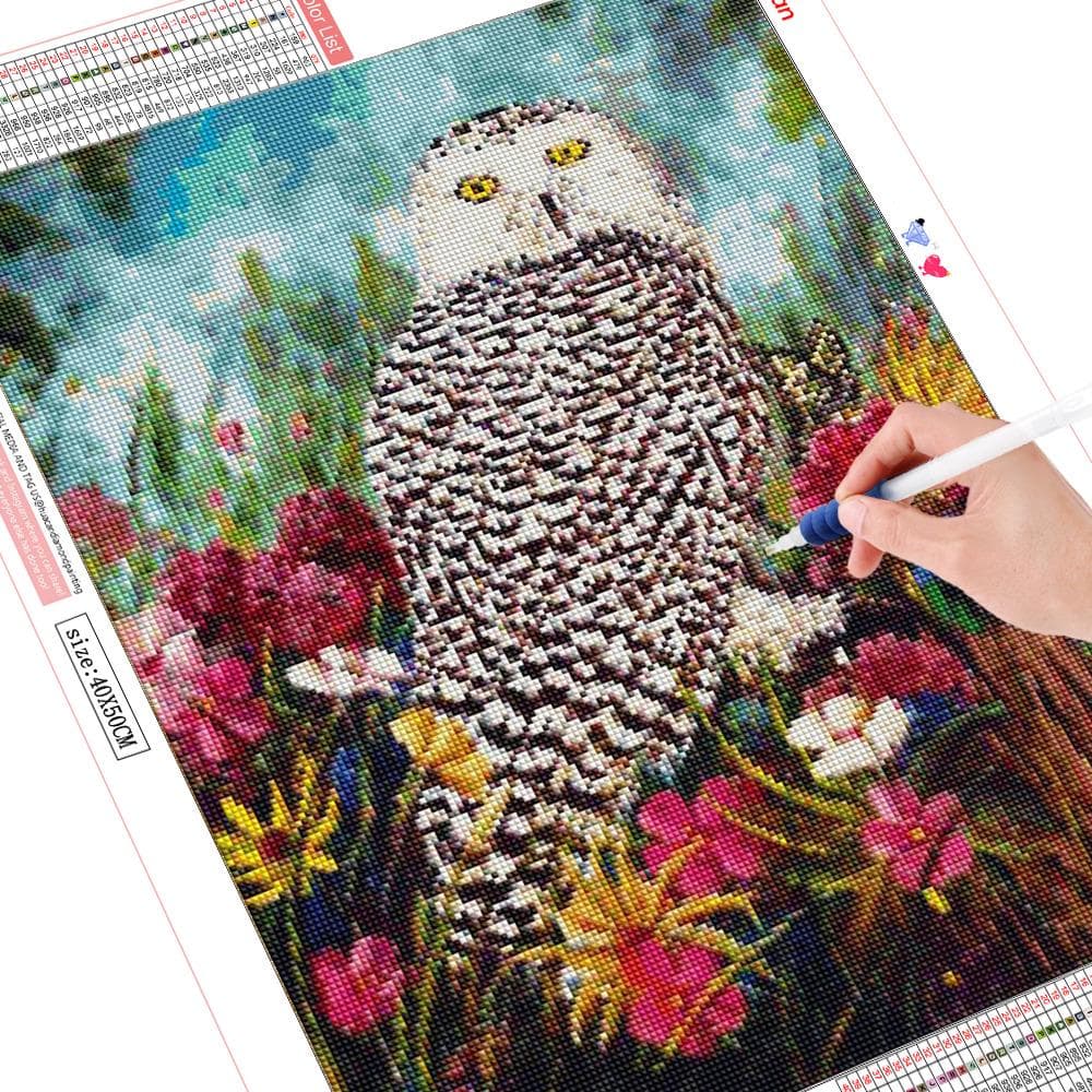 Diamond Embroidery Animal Diamond Painting Owl Diamond Mosaic Flower Full round Rhinestone 20X30