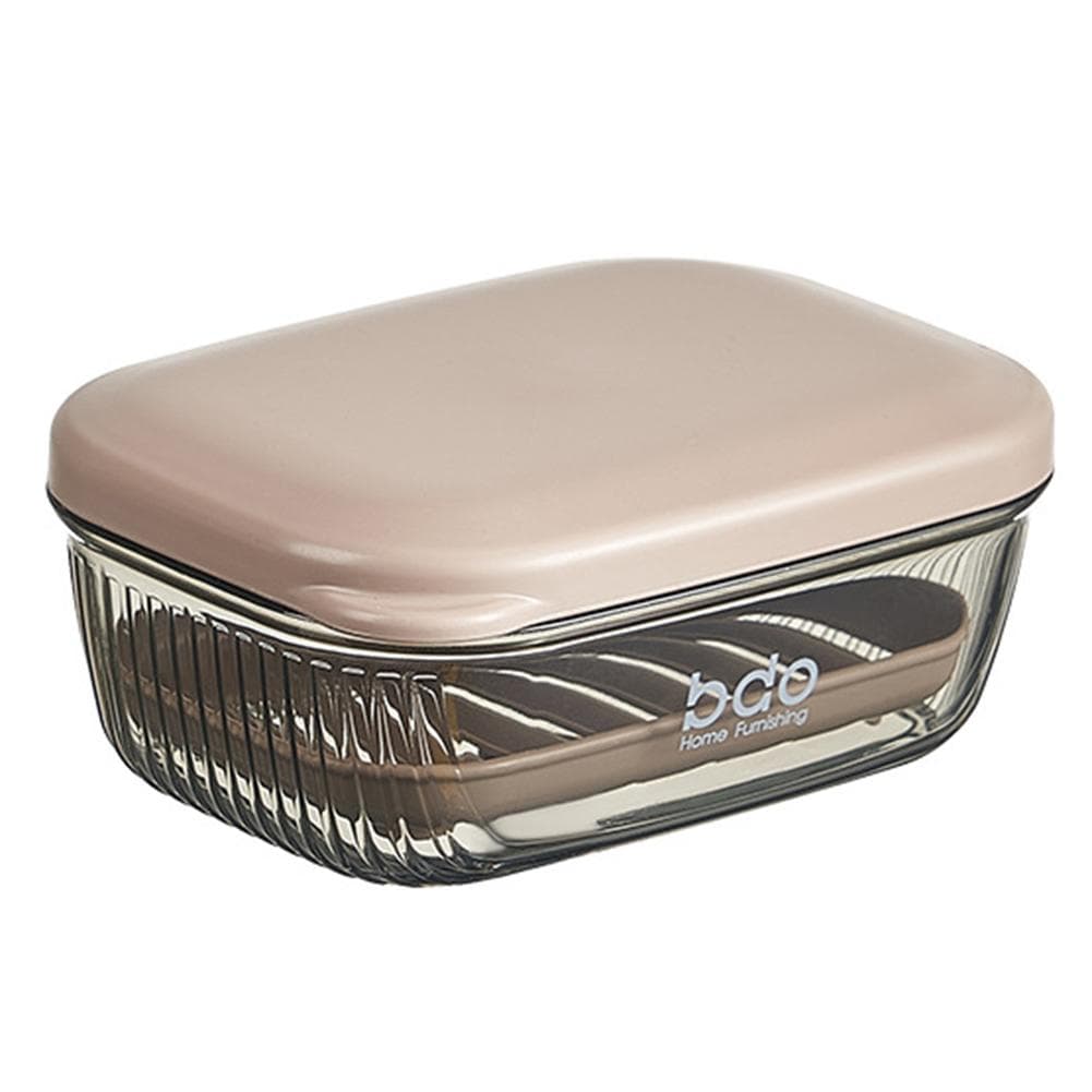 Simple Soap Box Home Dormitory Drain Soap Dishes Bathroom Storage Box With Cover Transparent Soap Holder