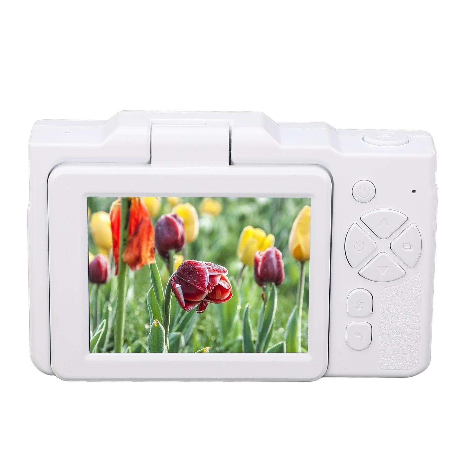 CCD Camera Vintage 2.8in IPS Screen HD 1080P 48MP 16X Zoom Digital Home School Student Selfie white