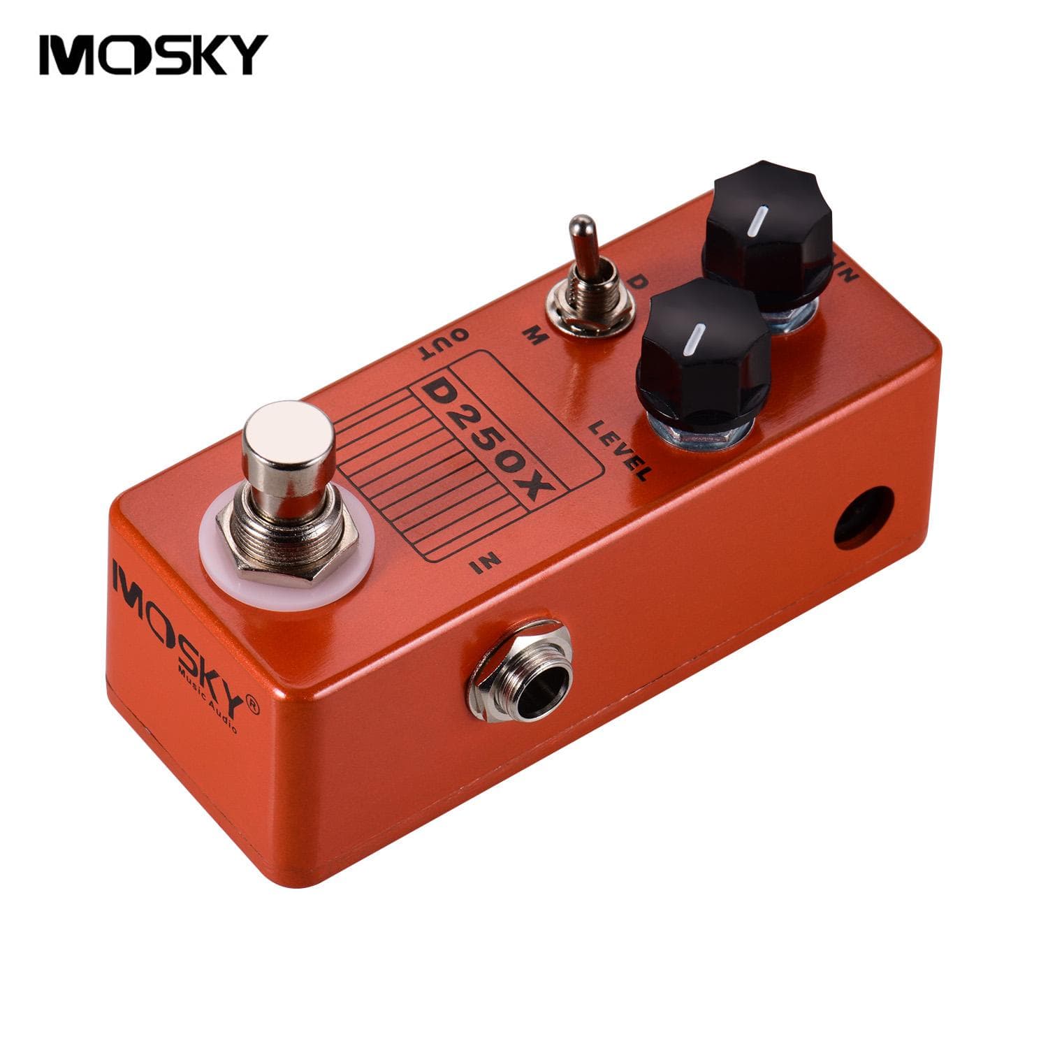 MOSKY D250X Mini Electric Guitar Overdrive Preamp Effect Pedal 2 Models Full Metal Shell True Bypass orange