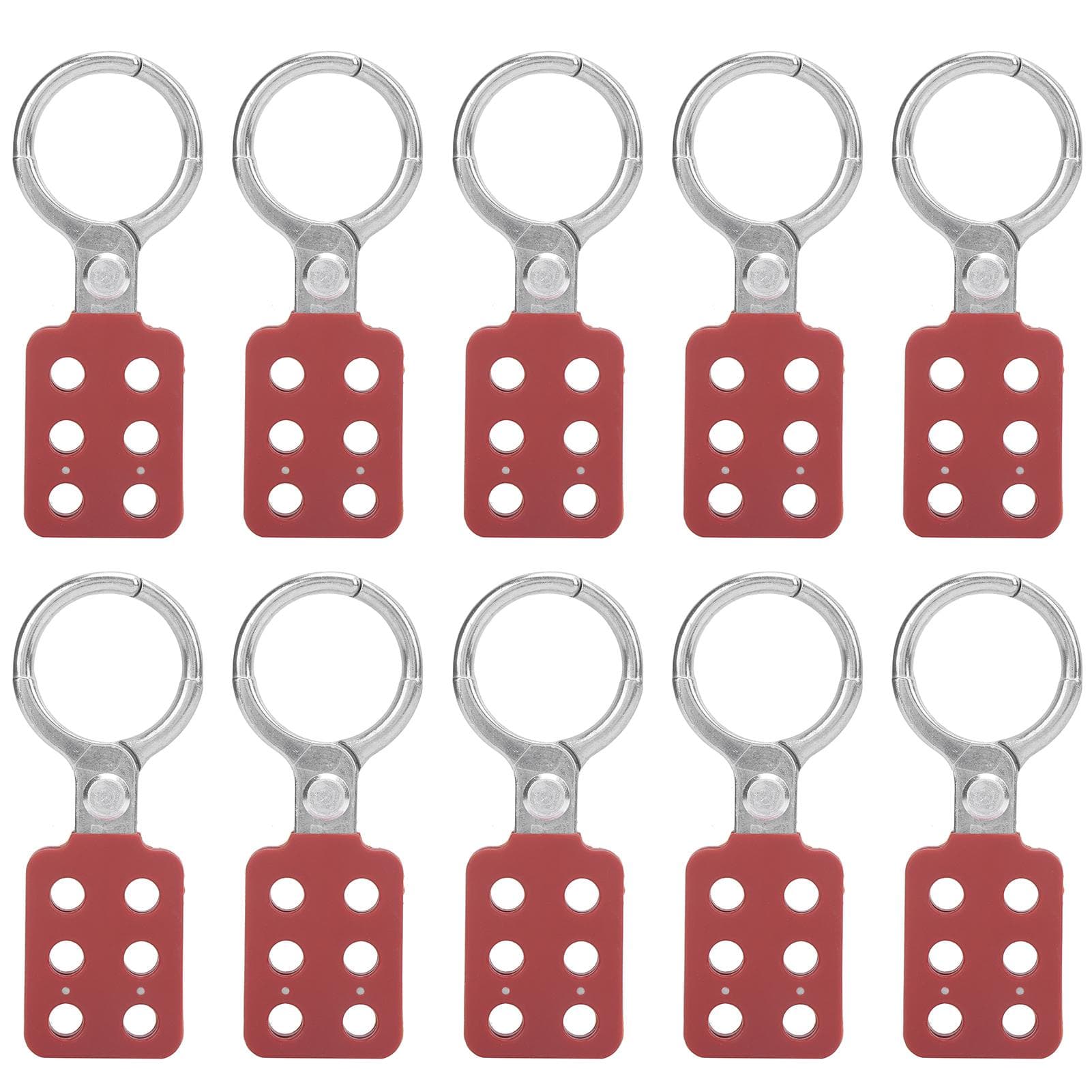 10pcs Lockout Hasp 38mm1.5in 6 Holes Aluminium Insulation for Flammable Explosive Places