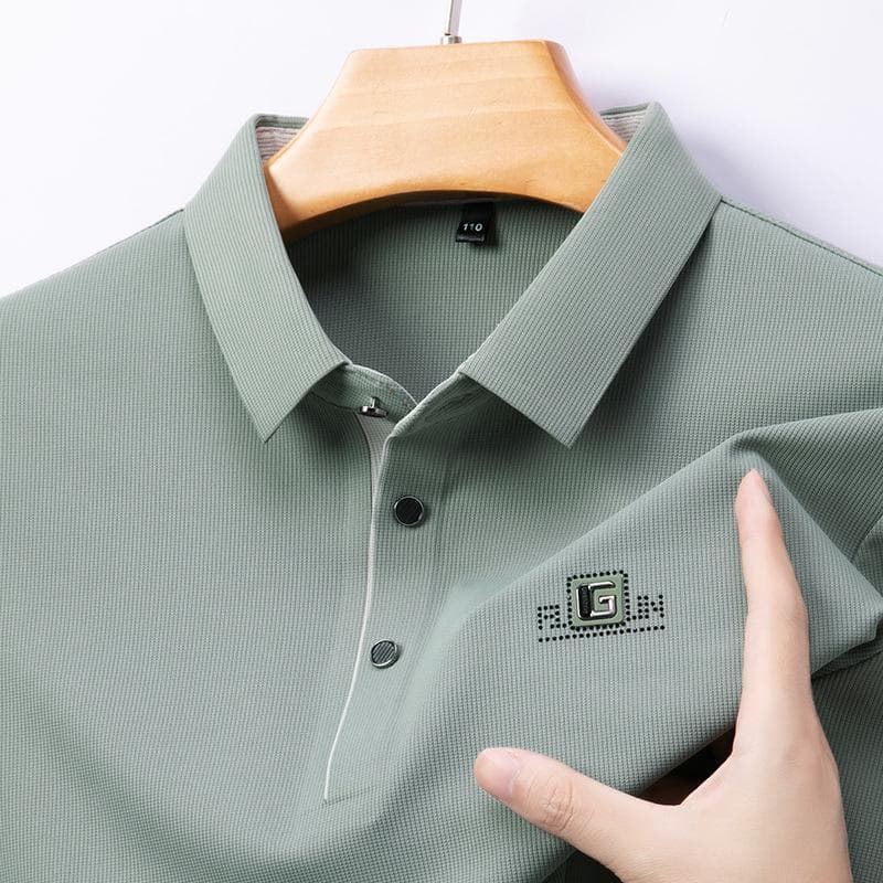 Polo Shirt Men'S High-Quality Casual Pineapple Pattern Long Sleeve Shirt Polo Top 2XL green