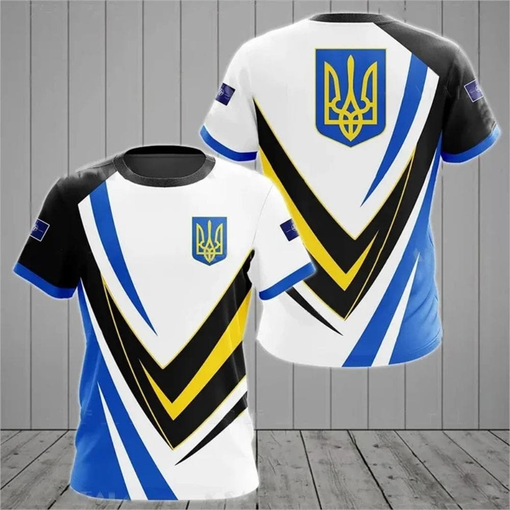Fashion New Ukrainian Flag Graphic 3D Print T-shirt Ukrainian Emblem Men’s Sports Tops National Day Gifts Personalized Tee L