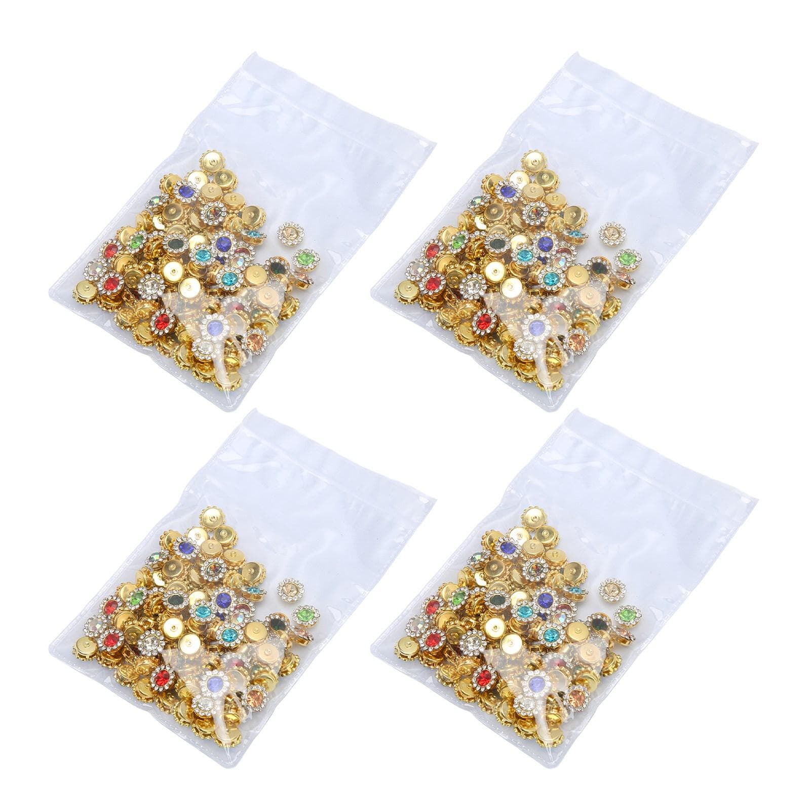 400Pcs Rhinestone Buttons Assorted Color Bright Sturdy Metal Widely Used Rhinestone Claw Cup for