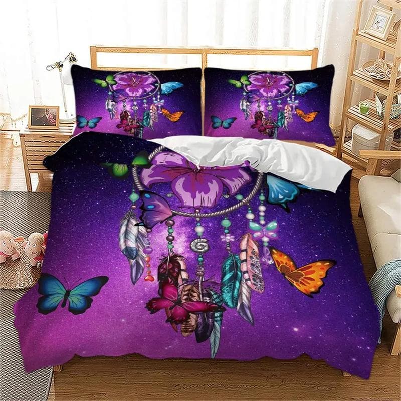 Dream Catcher Bedding Set Elegant Bohemian Duvet Cover Queen Twin Full Ethnic Quilt Cover Single Double King Comforter Bed Cover 175X220cm-3pcs